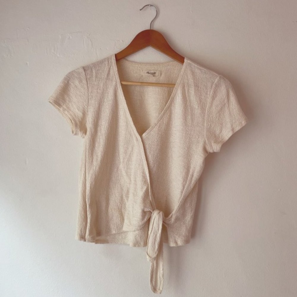 Madewell Texture & Thread Wrap-Tie Top XXS